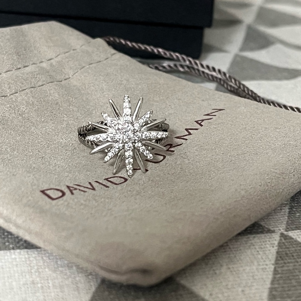 David Yurman Silver Starburst Ring sz8